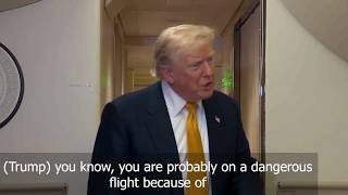Trump informs reporters they’re on a ‘dangerous flight’ after being told to shut their window shades