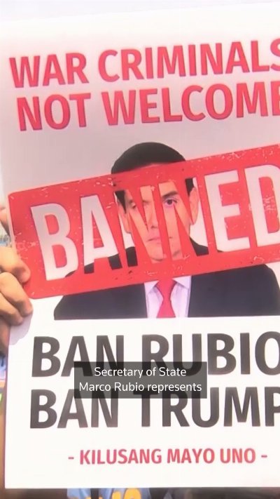 Protests as Rubio visits Manila