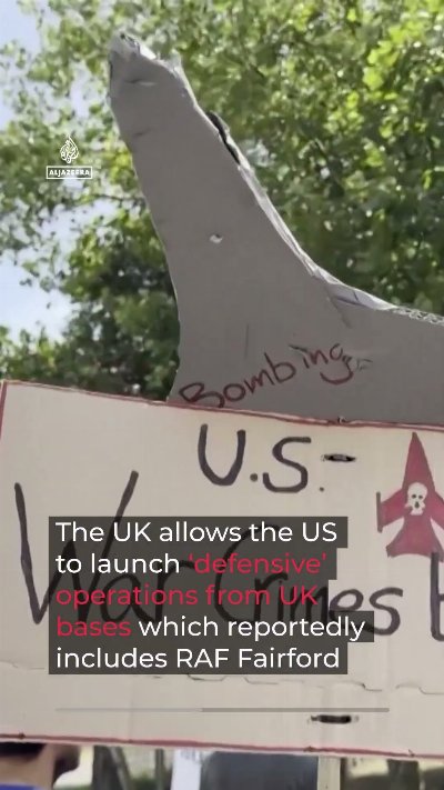 Anti-war protesters demand end to US use of UK airbase to strike Iran | AJ #shorts