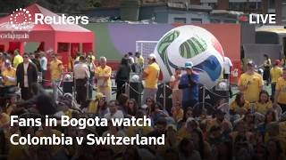 LIVE: Fans in Bogota watch Colombia v Switzerland match