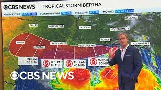 Here's Tropical Storm Bertha's projected path