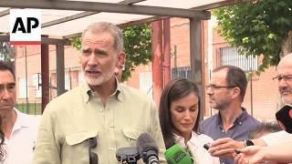 King and Queen of Spain meet people displaced by wildfires around Madrid