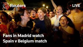 LIVE: Fans gather in Madrid to watch Spain v Belgium World Cup match