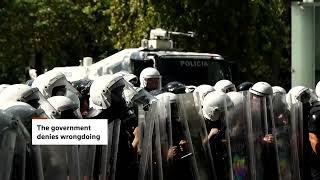 Anti-government protesters in Albania