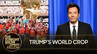 World Cup Champion Spain Crop Trump Out of Team Photos | The Tonight Show Starring Jimmy Fallon