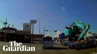 Dashcam captures moment 6.8-magnitude earthquake hits Japan