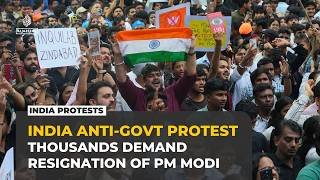 India protests: Thousands march on parliament demanding PM Modi’s resignation