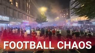 London plunged into chaos as riot police are deployed after Morocco’s defeat in the World Cup