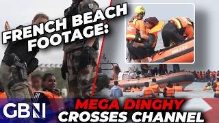 BREAKING: MEGA dinghy carrying over 100 migrants ‘clamber’ aboard boat crossing the English Channel