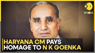 Haryana CM Nayab Singh Saini Pays Respects To Shri NK Goenka | WION
