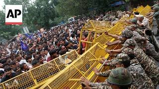 Indian police clash with Cockroach Party supporters near Parliament