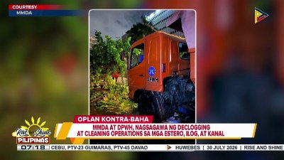 Ilang kalsada sa Metro Manila, binaha dahil sa mga pag-ulan; declogging at cleaning operations, isinagawa | ulat ni JM Thompson