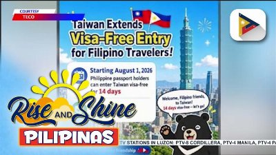 Visa-free entry ng mga Pinoy sa Taiwan, pinalawig hanggang sa 2027