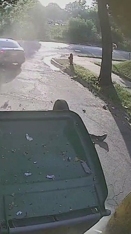 Harrowing moment oxygen canister explodes in garbage truck