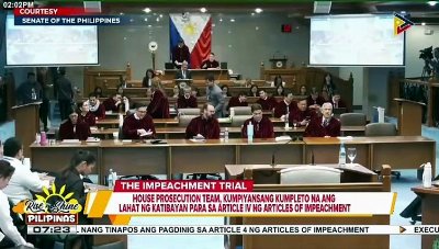 House Prosecution Team, kumpiyansang nailatag nang kumpleto ang lahat ng katibayan para sa Article IV ng Articles of Impeachment | ulat ni Vel Custodio