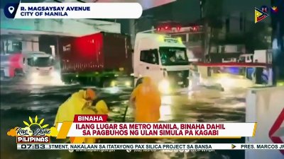 Ilang lugar sa Metro Manila, binaha dahil sa pagbuhos ng ulan; DPWH, tuloy-tuloy ang paglilinis sa mga daluyan ng tubig | ulat ni JM Thompson