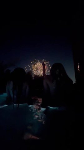 Best Friends Soak in Spectacular Fireworks Display From Pool