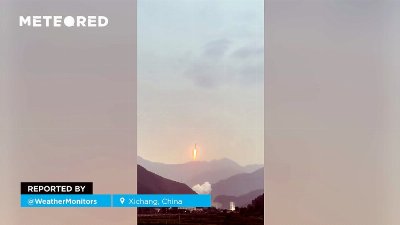 A Chinese rocket is struck by lightning shortly after liftoff in Xichang, China