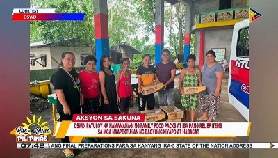 DSWD, patuloy na namamahagi ng family food packs at iba pang relief items sa mga naapektuhan ng Bagyong Kiyapo at Habagat | ulat ni Carlo Candelaria