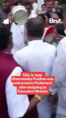 Dharmendra Pradhan welcomed in Parliament with shawls and garlands