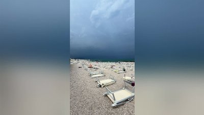 Dangerous Hailstorm Batters Italian Beach Club