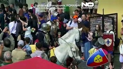 Medieval costumes and parades fill Sighisoara streets in Romania