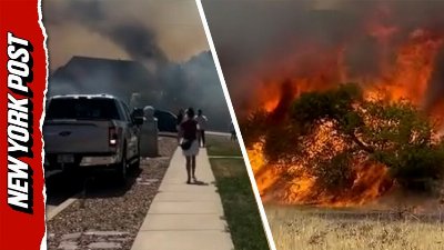 Terrifying footage captures raging wildfires ravaging Utah homes