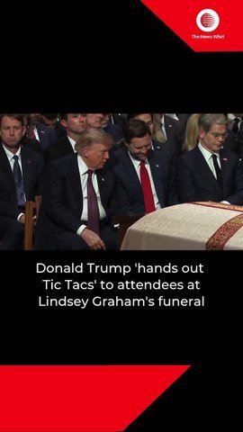 Donald Trump 'hands out Tic Tacs' to attendees at Lindsey Graham's funeral