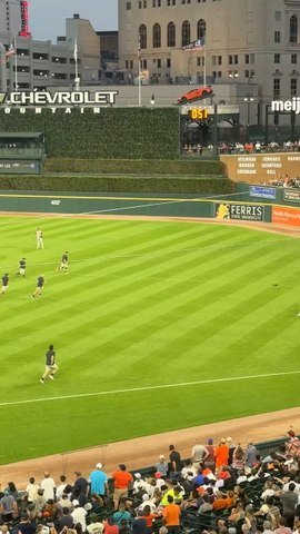Squirrel invades Comerica Park and gets sent flying by Orioles' Leody Taveras