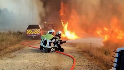 Watch: Firefighter’s helmet camera captures battle against France’s raging wildfires