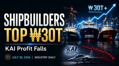 Korea's Big Three Shipbuilders Cross 30 Trillion Won as KAI Profit Falls | July 30 2026