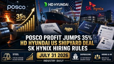 POSCO's 35% Profit Jump, Hyundai's US Shipyard Deal, and SK Hynix's New Hiring Rules | July 31 2026