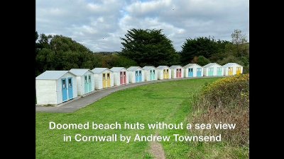 Doomed beach huts without a sea view in Cornwall by Andrew Townsend