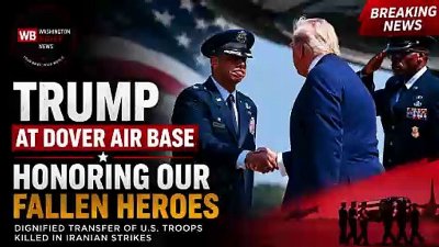 TRUMP ARRIVES AT DOVER AIR BASE FOR DIGNIFIED TRANSFER OF U.S. TROOPS KILLED IN IRANIAN STRIKES