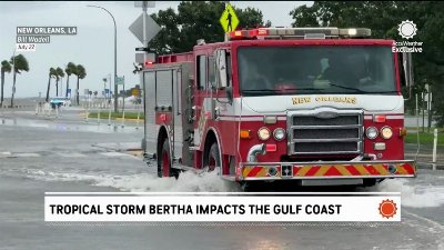 Waves hammer the New Orleans area as Tropical Storm Bertha arrives