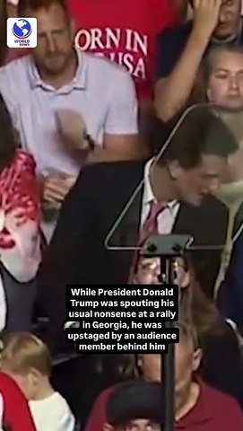 While President Donald Trump was spouting his usual nonsense at a rally in Georgia, he was upstaged by an audience