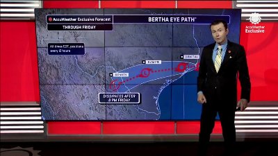 Bertha begins to lose wind intensity over Texas