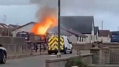Lorry fire in Wick